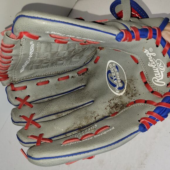 Rawlings Glove Players Series 11 1/2” Baseball WPL115GS Red Blue Grey Lefty R401 - Picture 5 of 15
